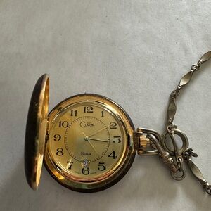 Gold Colibri Pocket Watch with Chain